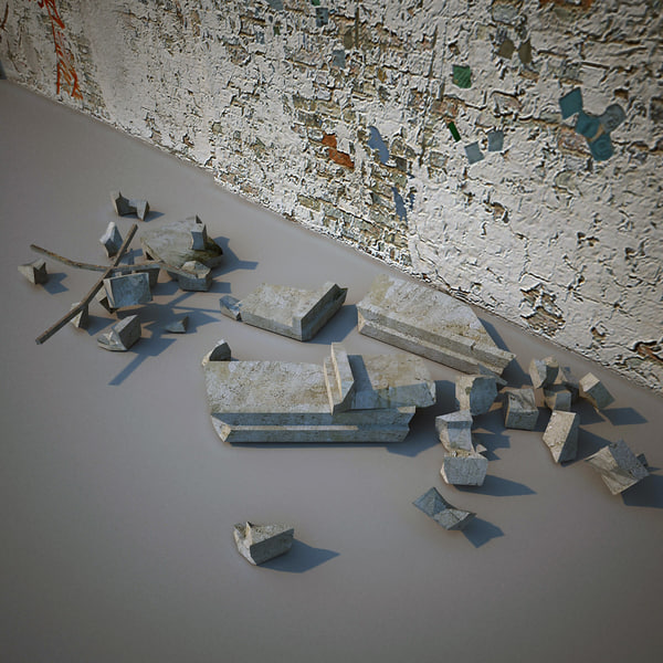 3d destroyed houses v3 model