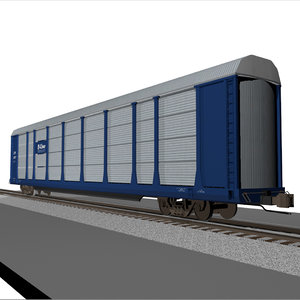 3d train car autorack model