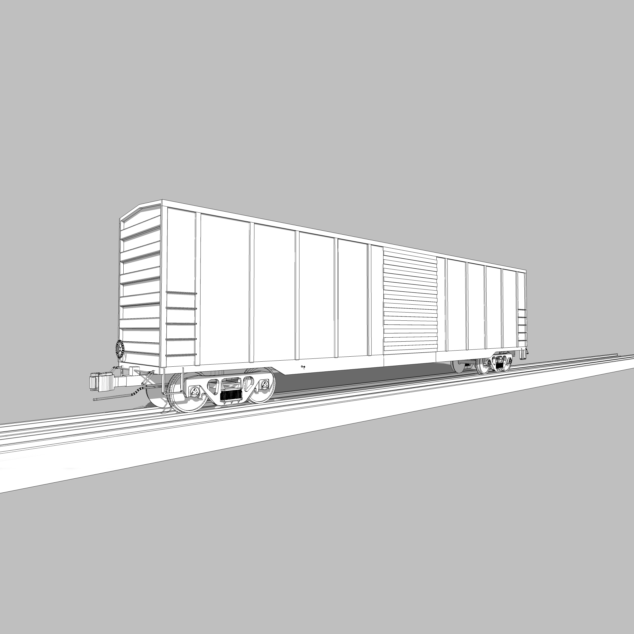 train car box 3d c4d
