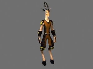 gazelle man character 3d model