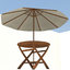 garden table umbrella 3d model