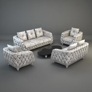 furniture set sofa armchair 3d max