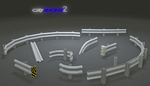free pack guardrails modular games 3d model