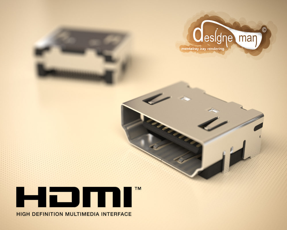 hdmi connector typea 3d max