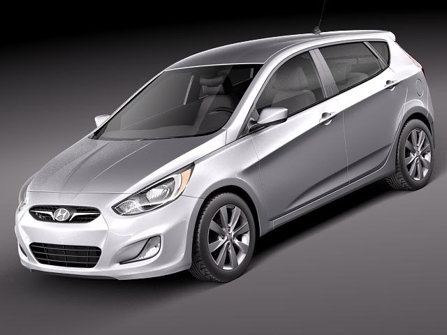 hyundai accent 2012 hatchback 3d model