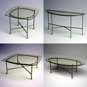 3d metal glass occasional table