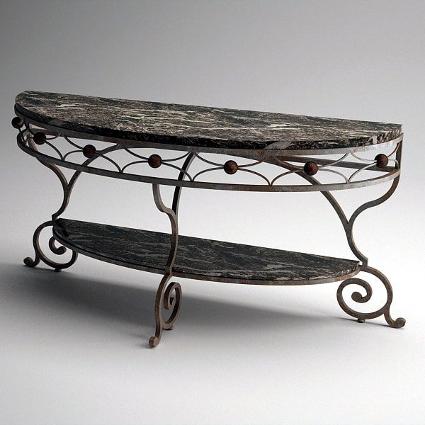 metal ball scroll console table 3ds