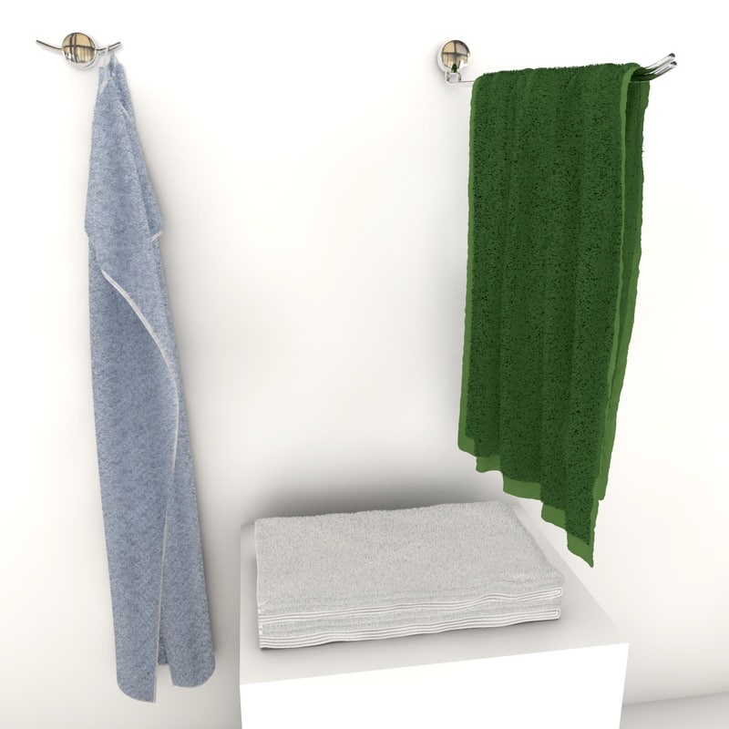 3d model towels hangers hanging