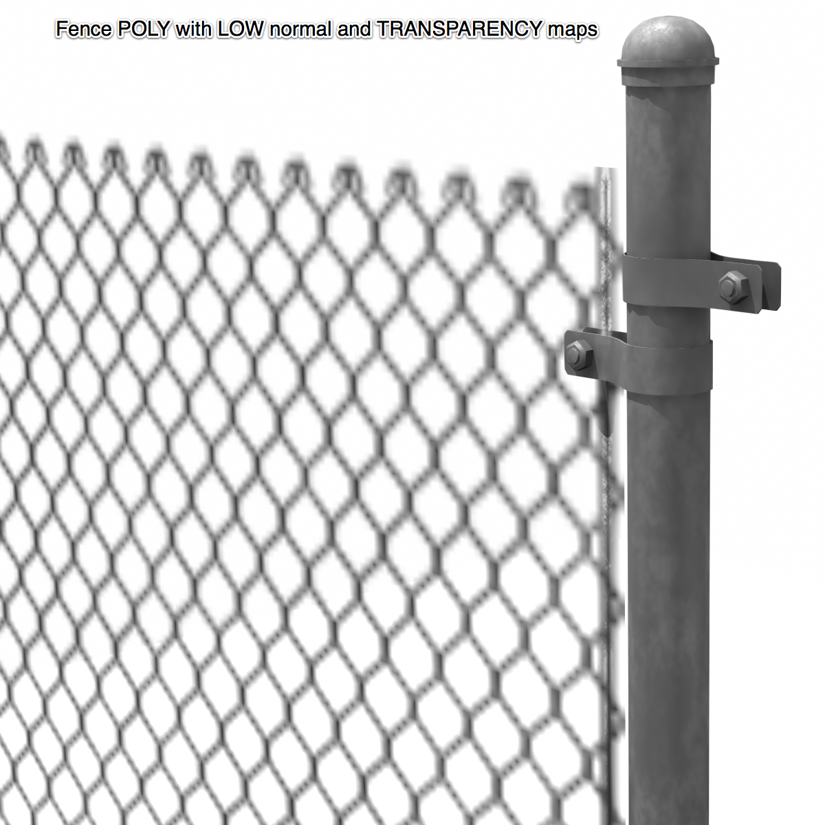 metal cyclone chainlink fence 3d obj