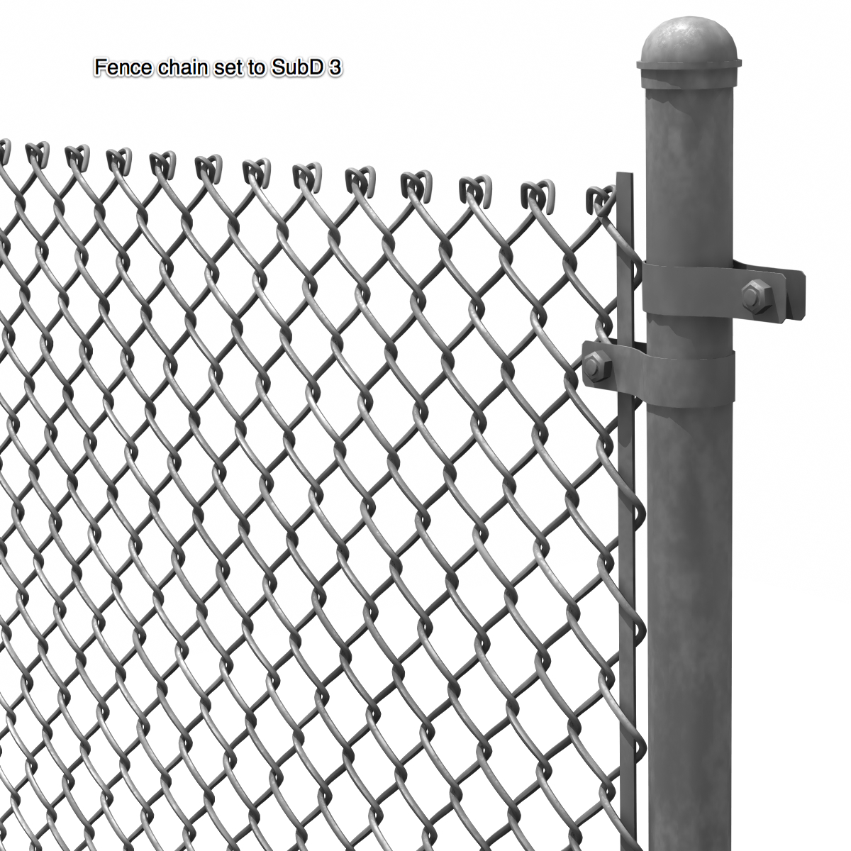 metal cyclone chainlink fence 3d obj