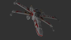 lego x-wing 3d blend