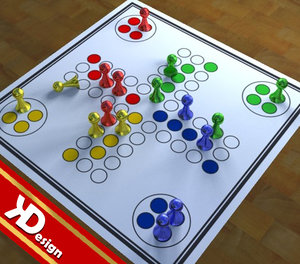 3d model of ludo board boardgames