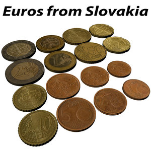 3d model of euro slovakia