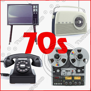retro electronics 70s c4d