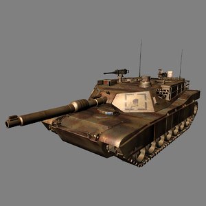 m1-abrams tank gun 3d model