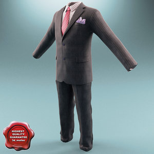 3d model men suit v4