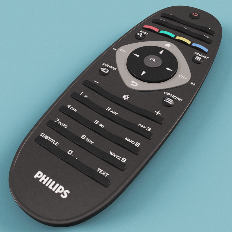 philips tv remote 3d model