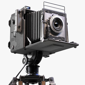3d model realistic vintage camera tripod