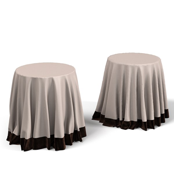 3dsmax Covered Table Linen, Round Accent Table Cloth