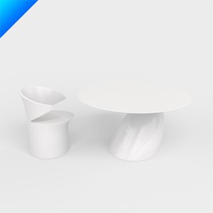 3dsmax parabel dining table chairs