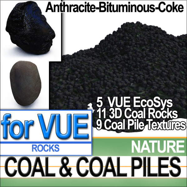 Anthracite Coal Rocks Vue 3d Model