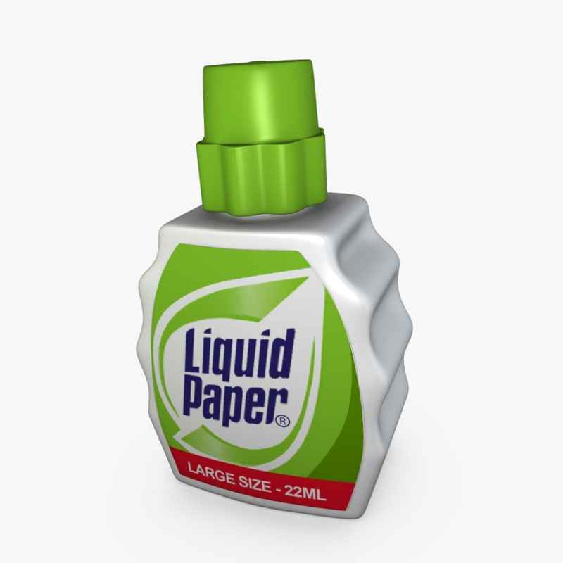 3d liquid paper model