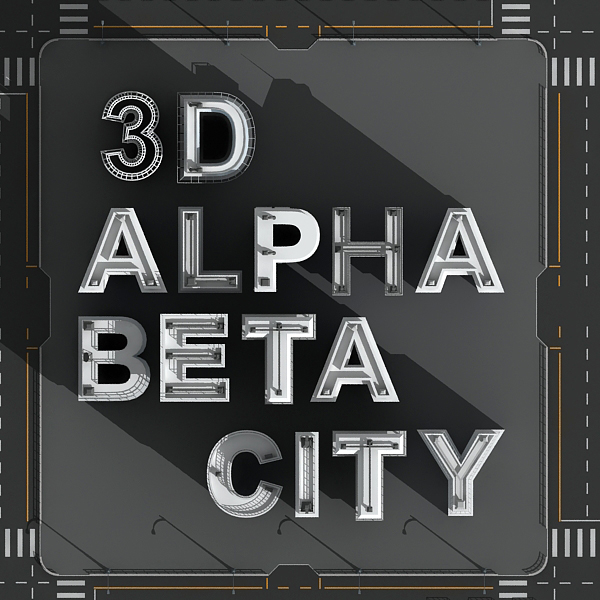 alphabetical city buildings 3d model