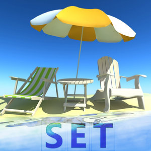 beach set 3d model