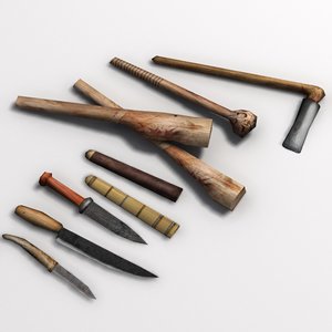 clubs knives 3d model