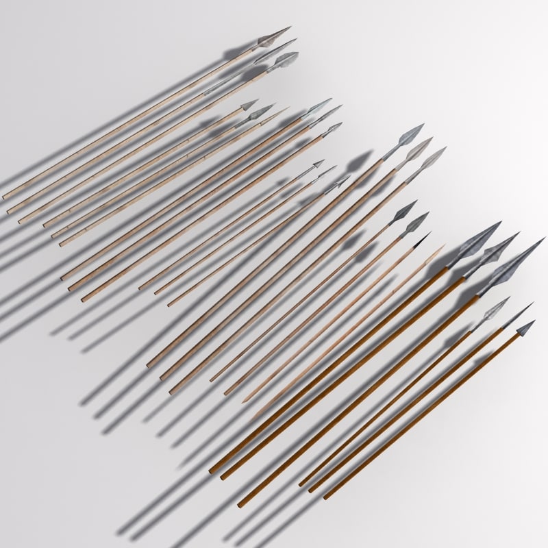 3d spears javelins model