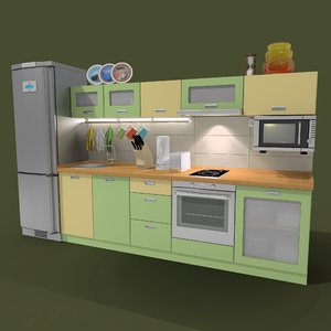 3d model of kitchen furniture