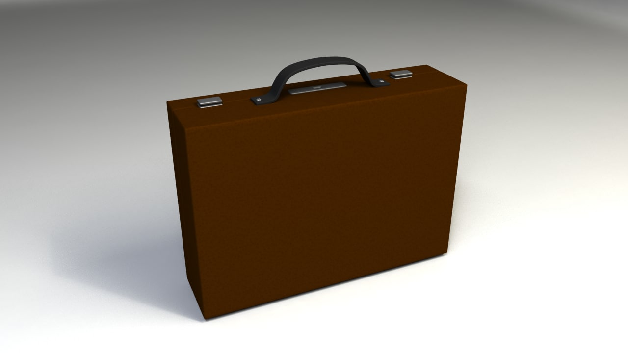 3d leather briefcase model