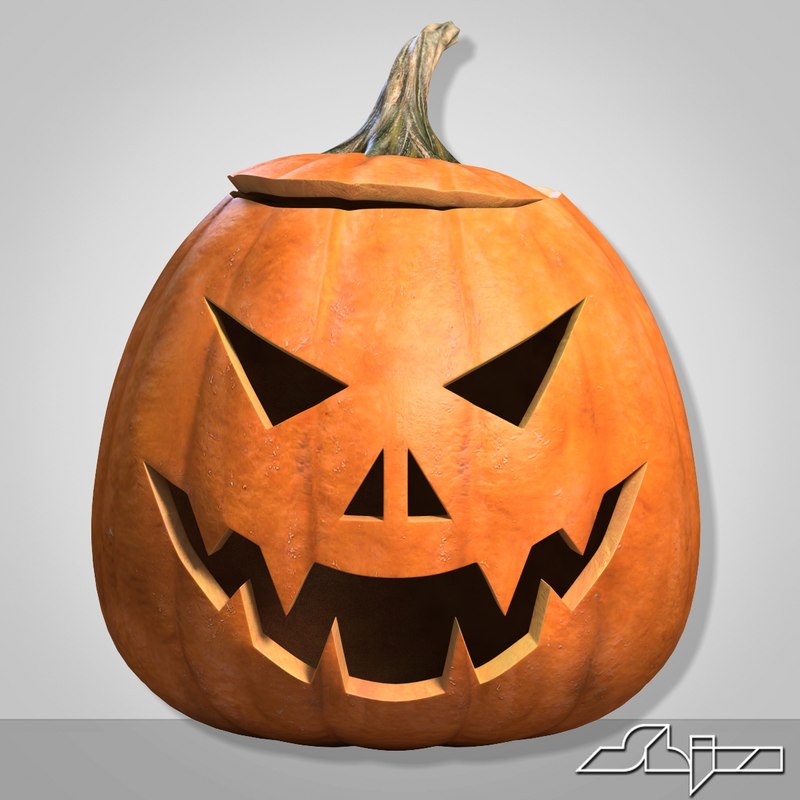 3d halloween pumpkin head evil