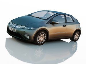3d model of honda civic hatchback