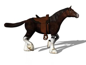 3d model draft horse rigged