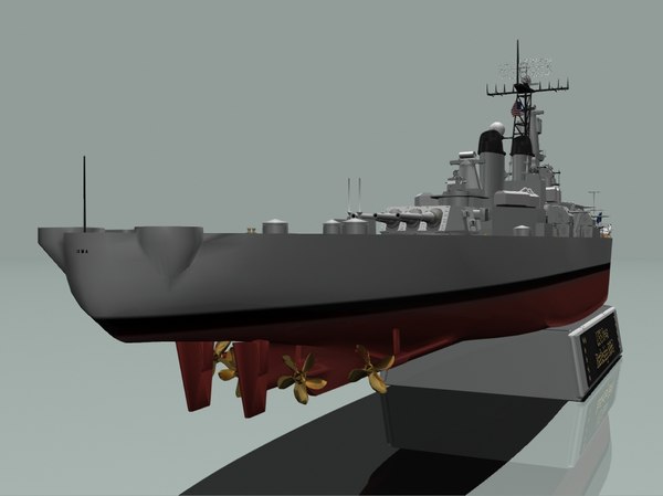 iowa battleships 3d obj