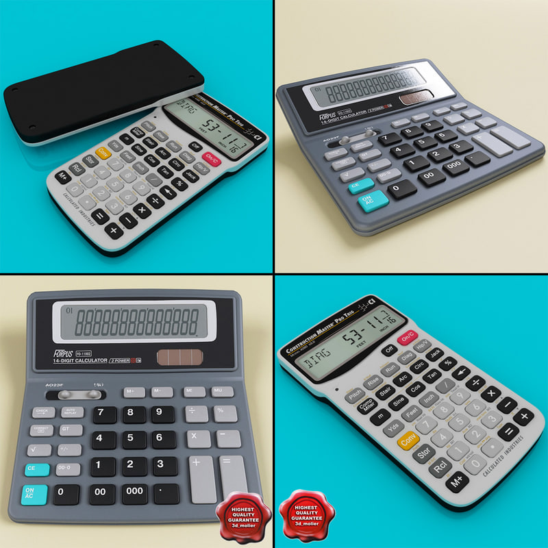 calculators set add 3d max
