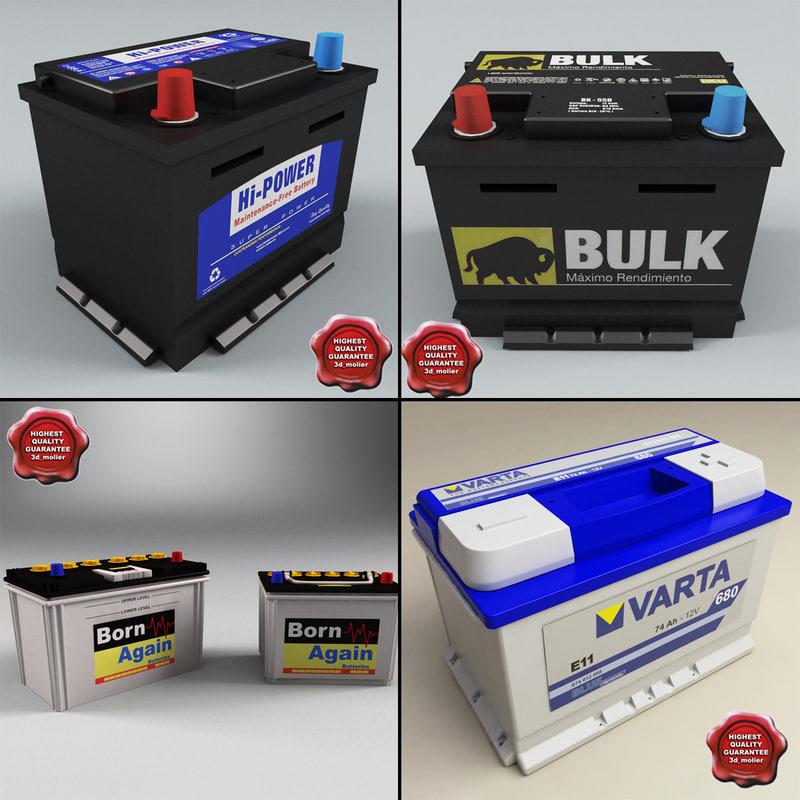 3d Car Batterys Model