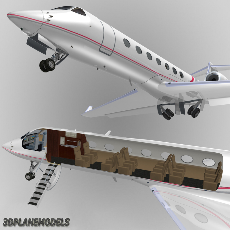 gulfstream g550 3d model