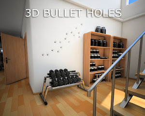 bullet holes wall 3d 3ds