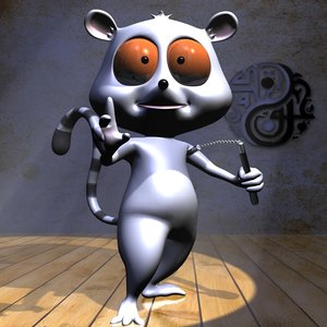 lemur character toon rigged 3d max