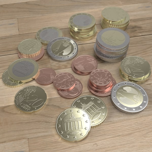 German Euro Coins 3d 3ds