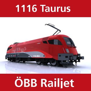 3d model taurus train engine railjet