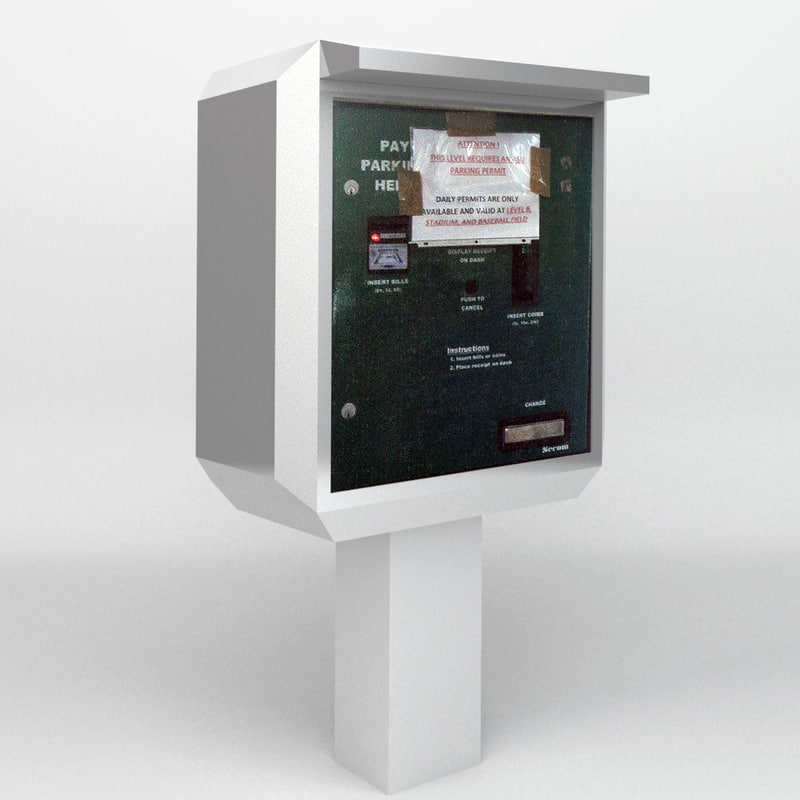 parking permit vending machine 3d obj