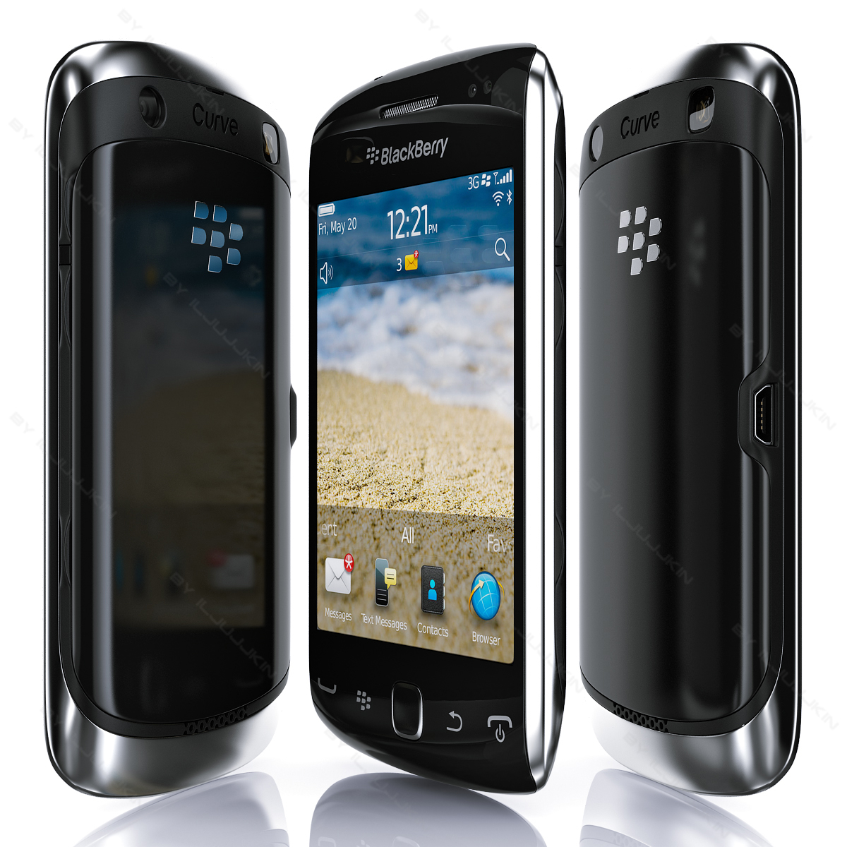 blackberry curve 9380 3d max