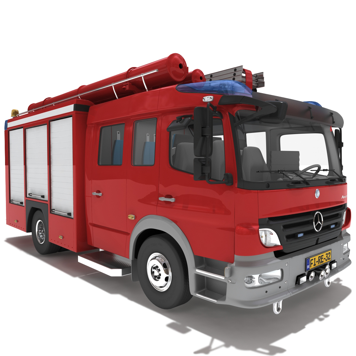 梅赛德斯atego消防车v2索具3d模型