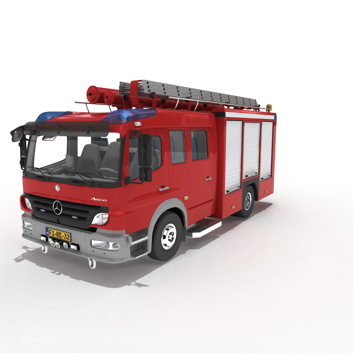 梅赛德斯atego消防车v2索具3d模型