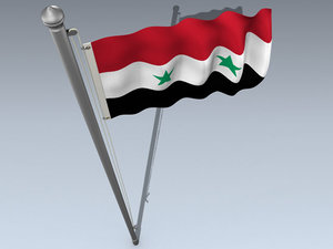 3d model flag syrian arab