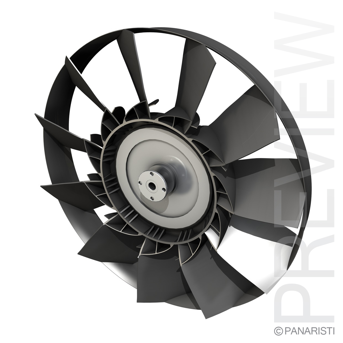engine cooling fan 3d model