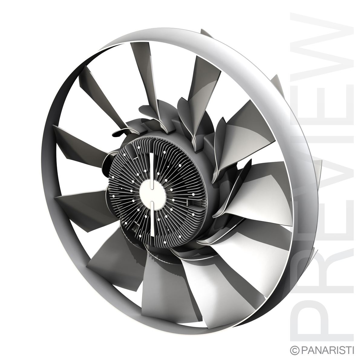 engine cooling fan 3d model